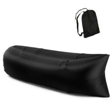 (Black) Portable Inflatable Sleeping Bag Folding Air Sofa