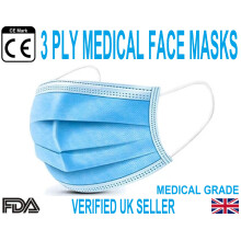 Face Masks 3 Ply Medical Grade Disposable Breathable masks - 50 Pack