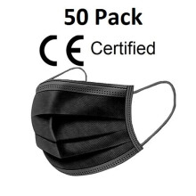 (50 Pack) 3-Ply Face Black Masks - Direct from MSKA - Delivered to UK/IRE in 72Hrs - EU Delivery 5-8 Days