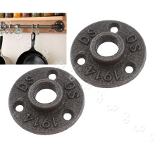 1/2'' 3 Hole Furniture Pipe Fitting Malleable Iron Floor Wall Mount Flange Plate