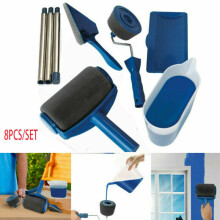 8PCS Pro Paint Roller Brush Set Wall Painting Edger Handle DIY Tool Kit