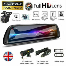 10" LCD Car DVR Touch Dash Cam Rearview Mirror 1080P FHD Camera Video Recorder
