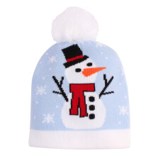 (A) Baby Boy Girl Knitted Fur Pom Knit Hat Cap Xmas Christmas