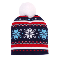 (D) Baby Boy Girl Knitted Fur Pom Knit Hat Cap Xmas Christmas