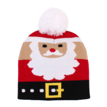 (E) Baby Boy Girl Knitted Fur Pom Knit Hat Cap Xmas Christmas