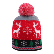 (F) Baby Boy Girl Knitted Fur Pom Knit Hat Cap Xmas Christmas