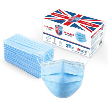 Home Shield Products 50pk - 3ply Surgical Type IIR Face Masks - Made In The UK