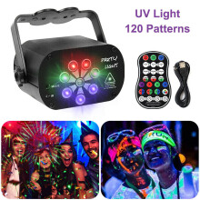 Sound Active LED RGB UV Laser Stage Lights Disco Party DJ Dance Lamp Projector