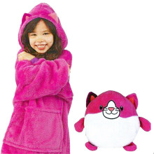 (red) Blanket Sweatshirt - Huggle Pets Hoodie, Plush Animals Bathrobe Pajama Pillow One Size