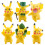 6pcs Mini Pikachu Green Leaf Figure Toy 1
