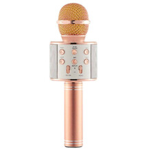 (Rose Gold) Karaoke Microphone Speaker Wireless Bluetooth Handheld Stereo Mic