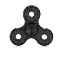 (Aluminum Black) Spinner Aluminum Finger Spin Stress Hand Desk Toy