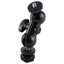 Flash Hot Shoe Swivel Ball Head 1/4 inch Tripod Screw Magic Arm with Lock