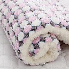 (Pink Circle, 61*41cm) Pet Plush Soft Thicken Blanket Cushion Rug Dog Cat Puppy Mat Warm Sleeping Bed