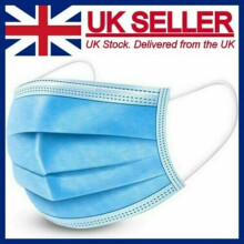 Disposable Face Mask 3 PLY Disposable Face Mask (50Pcs) Ships from UK