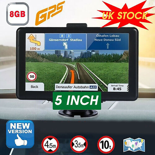 5" Sat Nav Car Lorry HGV Van GPS Navigation EU UK Maps
