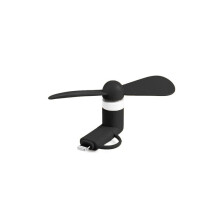 (Black) Micro USB Cell Phone Mini Fan