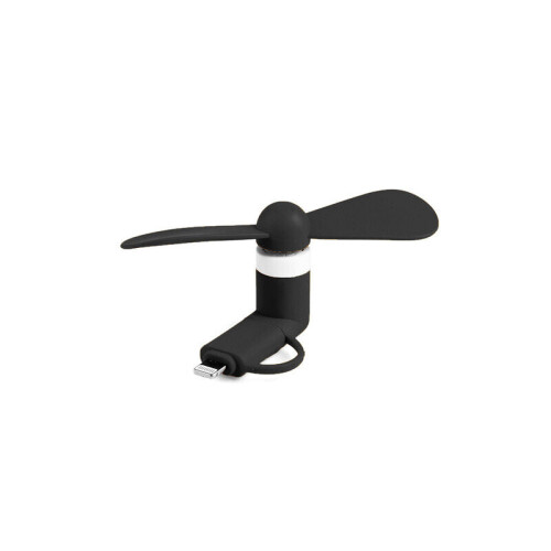 (Black) Micro USB Cell Phone Mini Fan