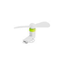 (White) Micro USB Cell Phone Mini Fan