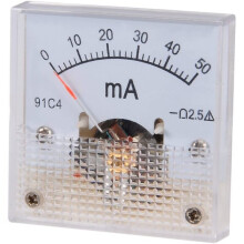 sourcingmap Analog Current Panel Meter DC 0-50mA 91C4 Ammeter for Circuit Testing Charging Battery Ampere