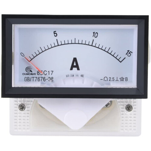 sourcingmap Analog Current Panel Meter DC 0-15A 85C17 Ammeter 70x40x61mm for Circuit Testing Charging Batt