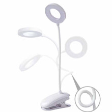 (Three colors adjustable) LED USB Clip On Desk Lamp Dimmable Memory Bed Read Table Study Light