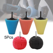 5x Foam Polish Buffing Cone Sponge Ball Pads Kit For Car Wheel Corner