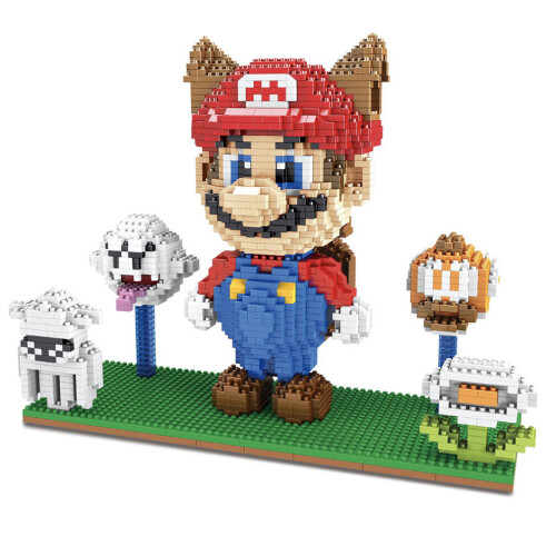 Super Mario Building Blocks Puzzle Figures Educational Brick Toys