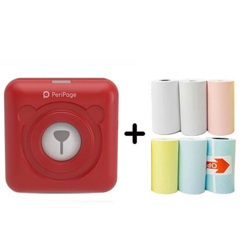 (Red, China) Peripage Mini Portable Thermal Printer Paper