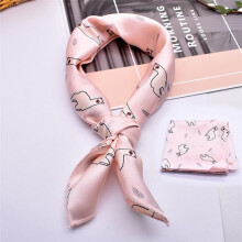 (pink 35, 50cmx50cm) Hair Scarf Tie Head Scarf For Wome Neckerchief