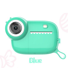 (Blue) Kids Instant Camera for Travel Learning Birthday Gift Portable Digital Creative Print Camera