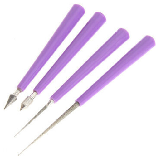 2 Set Diamond Hole Enlarger Tool Set Tipped Reaming File Reamer