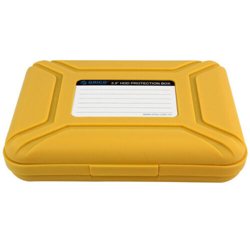 Phx-35 3.5 inch SATA SSD HDD Hard Drive Disk Storage Enclosure Case Box Protector YELLOW