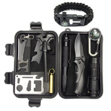 A4 10 In 1 Outdoor EDC Survival Tools Case SOS First Aid Kit Multifunctional Emergency Box