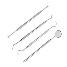 4pcs Oral Care Teeth Cleaning Tool Anti Fog Mirror Scraper Scaler Dental Probe Waxing Carving