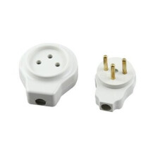Israel 3 Pin AC Electrical Power Rewireable Plug Male Female Plug Outlet Adaptor Wire Extension Cord Connector
