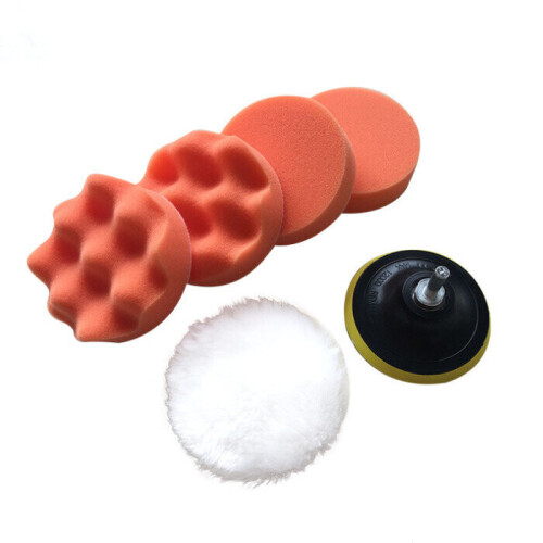 7pcs/Set 3inch Polishing Sponge Wollen Buffer Pad Waxing Tool Set with M14 Drill Adapter