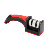 2 in 1 Kitchen Sharpen Stone Gray Red Color Stainless Steel Professional Sharpener Cooking Hotel Tools RED COLOR