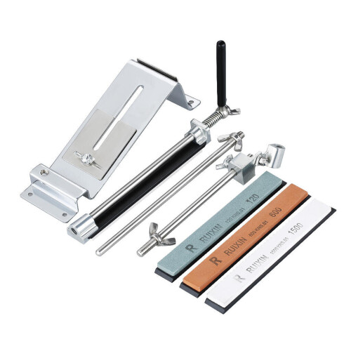 New Update Iron Steel Sharpener Professional Kitchen Sharpener Sharpening Metal Fixed-angle Grinder Sharpener System with 4 Stones