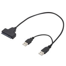 Usb To Sata USB 2.0 To 2.5inch HDD 7+15pin SATA Hard Drive Cable Adapter for SATA SSD & HDD adapter usb2.0 power supply