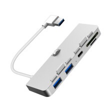 Aluminum alloy usb 3.0 hub 3 port adapter splitter with SD/TF Card Reader for iMac 21.5 27 PRO Slim Unibody computer