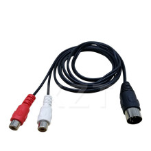 1PCS MIDI DIN 5P Male to 2 RCA Phono Female Socket Jack MF Audio Cable 0.5M Connectors For CD player Amplifier