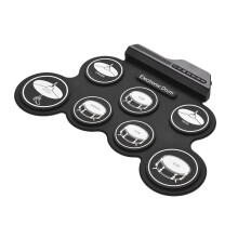 Compact Size USB Roll-Up Silicon Drum Set Digital Electronic Drum Kit with Drumsticks Foot Pedals 7 Drum Padsfor Beginners