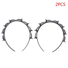 2PCS Double Bangs Hairstyle Hairpin Fashion Double Layer Bangs Clip Headband