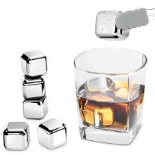 Stainless Steel Whiskey Stones Ice Cubes Metal Ice 8pk/set