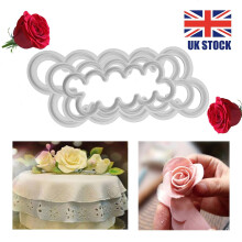 9Pcs 3D Peony Rose Petal Flower Icing Cutter Mold Cake Fondant Mould