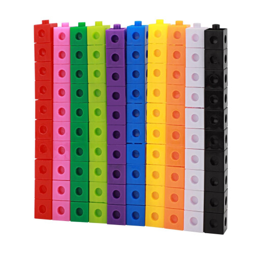 100 2cm Interlocking Linking Cubes Counting Maths