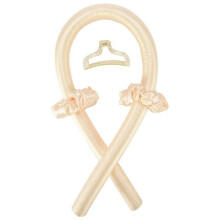(Snow Bud) Women Silk Ribbon Hair Curler Heatless Curling Rod Headband Wave Former