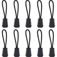 eBoot 10 Pieces Zipper Pull Zipper Tags Cord Pulls Zipper Extension Zip Fixer (Black)