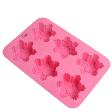 2PC DIY Handmade Tool 6 Cavity Christmas Snowflake Silicone Soap Mold Candle Chocolate Cake Mould